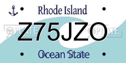 Z75JZO Rhode Island License Plate