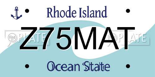 Z75MAT Rhode Island License Plate