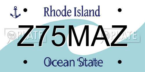 Z75MAZ Rhode Island License Plate