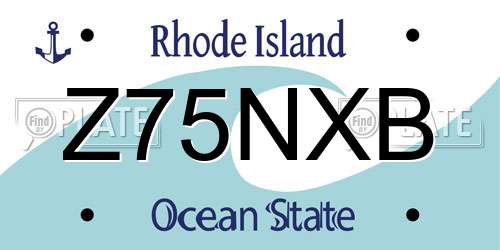 Z75NXB Rhode Island License Plate