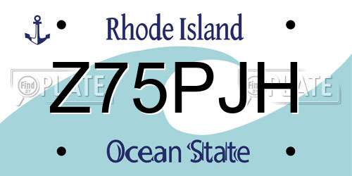 Z75PJH Rhode Island License Plate