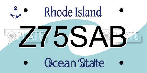 Z75SAB Rhode Island License Plate