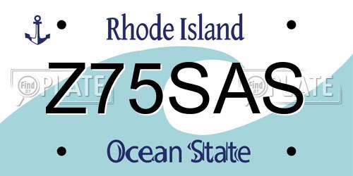Z75SAS Rhode Island License Plate