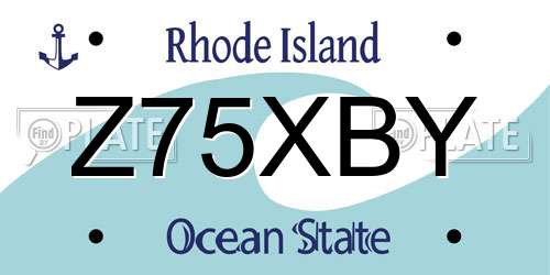 Z75XBY Rhode Island License Plate
