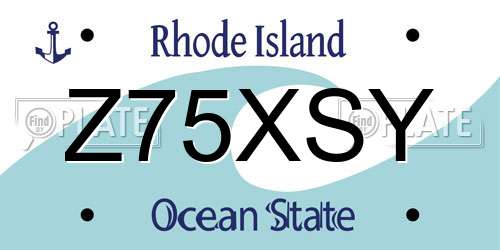 Z75XSY Rhode Island License Plate