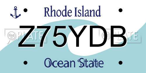 Z75YDB Rhode Island License Plate