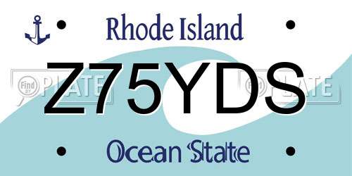 Z75YDS Rhode Island License Plate