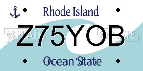 Z75YOB Rhode Island License Plate