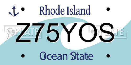 Z75YOS Rhode Island License Plate