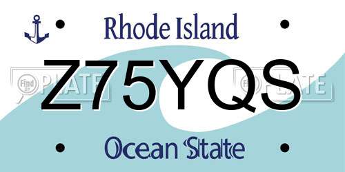 Z75YQS Rhode Island License Plate
