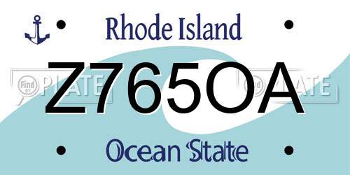 Z765OA Rhode Island License Plate