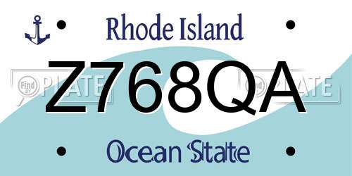 Z768QA Rhode Island License Plate