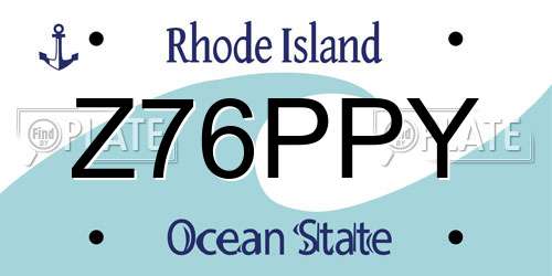 Z76PPY Rhode Island License Plate