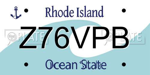 Z76VPB Rhode Island License Plate