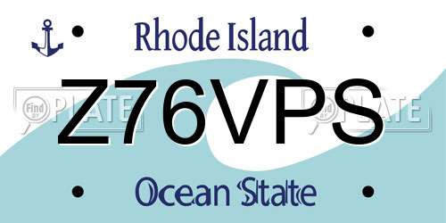 Z76VPS Rhode Island License Plate