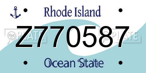 Z770587 Rhode Island License Plate