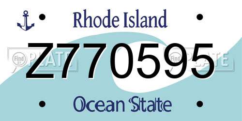 Z770595 Rhode Island License Plate