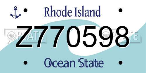 Z770598 Rhode Island License Plate