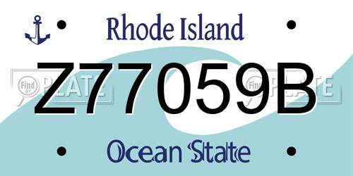 Z77059B Rhode Island License Plate