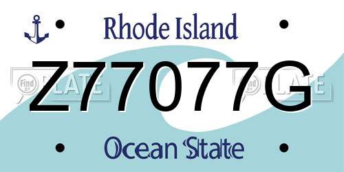 Z77077G Rhode Island License Plate