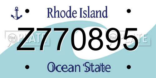 Z770895 Rhode Island License Plate