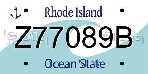 Z77089B Rhode Island License Plate