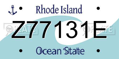 Z77131E Rhode Island License Plate