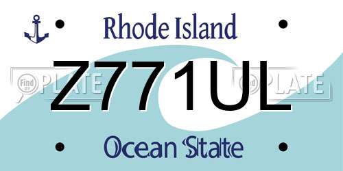 Z771UL Rhode Island License Plate