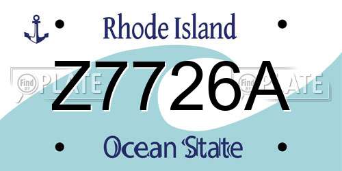Z7726A Rhode Island License Plate