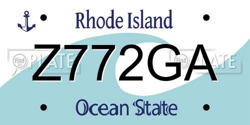 Z772GA Rhode Island License Plate