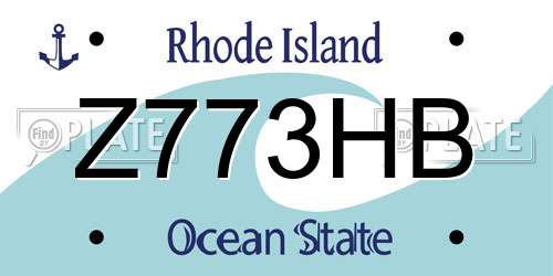 Z773HB Rhode Island License Plate