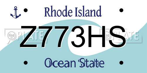 Z773HS Rhode Island License Plate