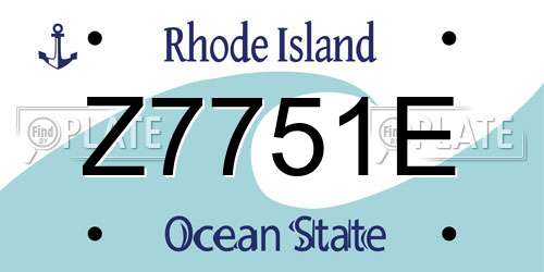 Z7751E Rhode Island License Plate