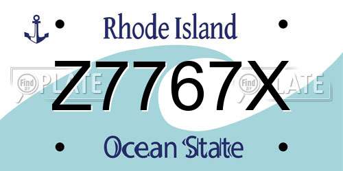 Z7767X Rhode Island License Plate