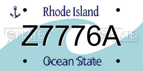 Z7776A Rhode Island License Plate