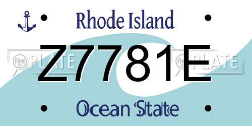 Z7781E Rhode Island License Plate