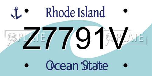 Z7791V Rhode Island License Plate
