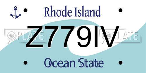 Z779IV Rhode Island License Plate
