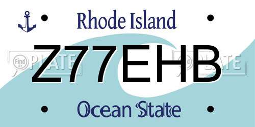 Z77EHB Rhode Island License Plate