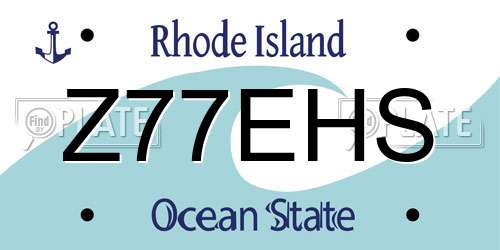 Z77EHS Rhode Island License Plate
