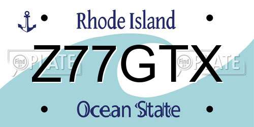 Z77GTX Rhode Island License Plate