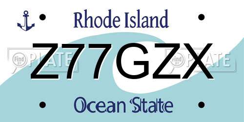 Z77GZX Rhode Island License Plate