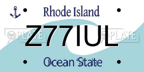 Z77IUL Rhode Island License Plate