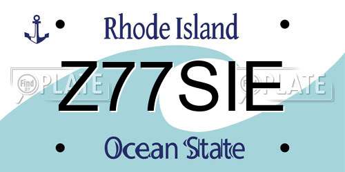 Z77SIE Rhode Island License Plate