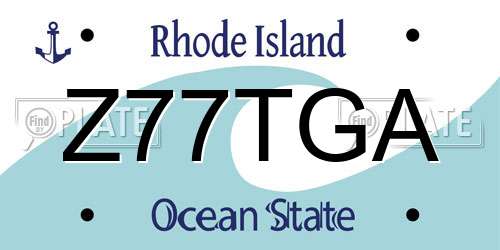 Z77TGA Rhode Island License Plate