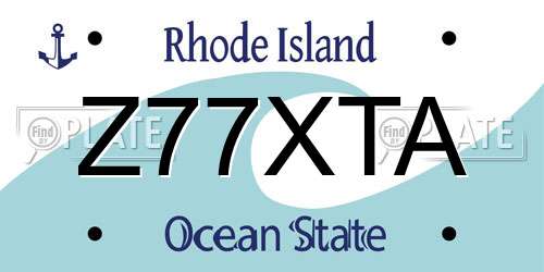 Z77XTA Rhode Island License Plate