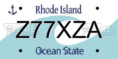 Z77XZA Rhode Island License Plate