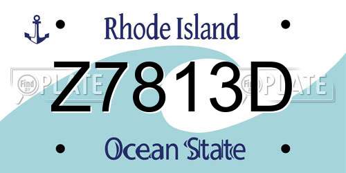 Z7813D Rhode Island License Plate
