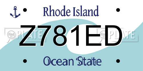 Z781ED Rhode Island License Plate