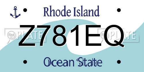 Z781EQ Rhode Island License Plate